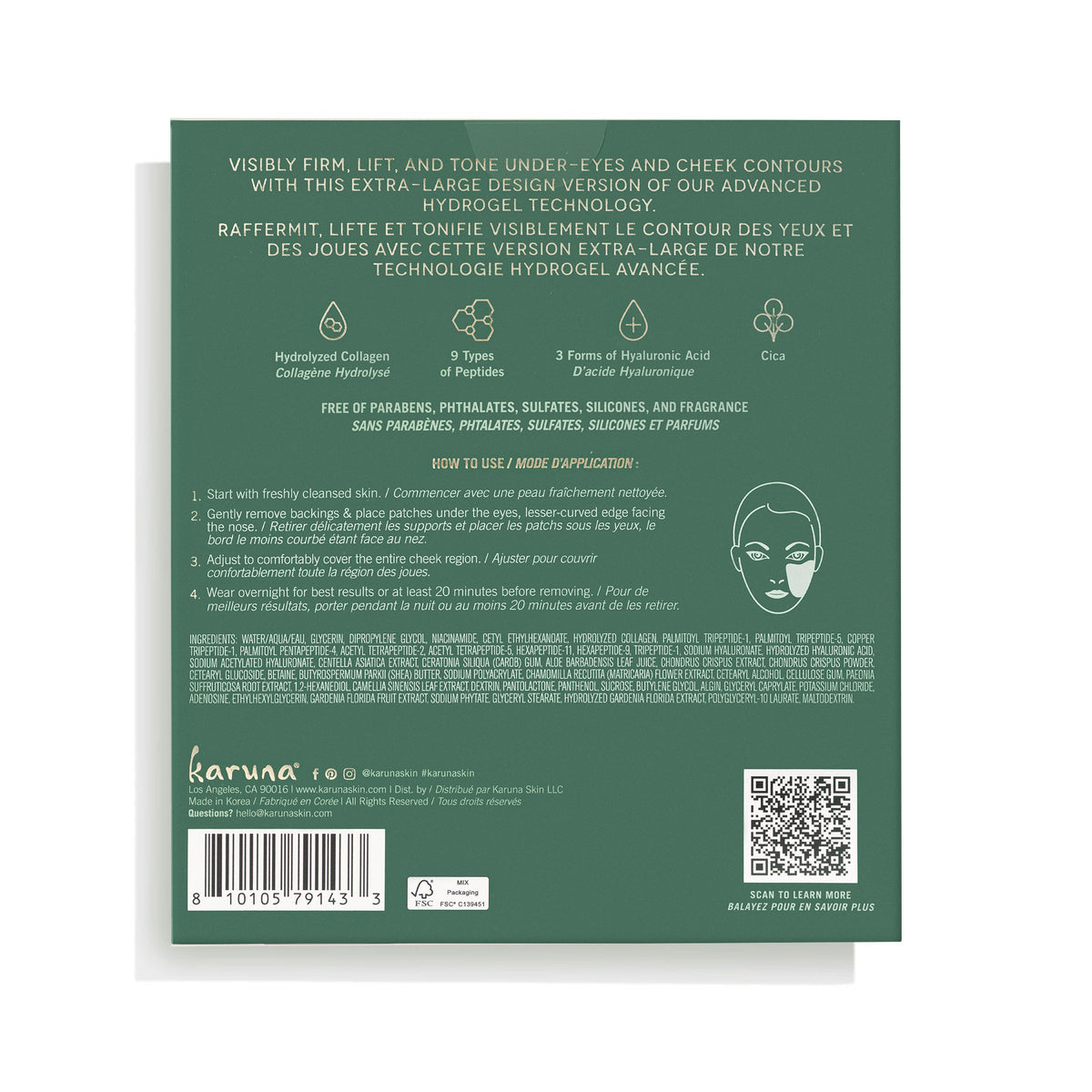 Karuna Collagen Hydrogel Eye + Cheek Contour Patches