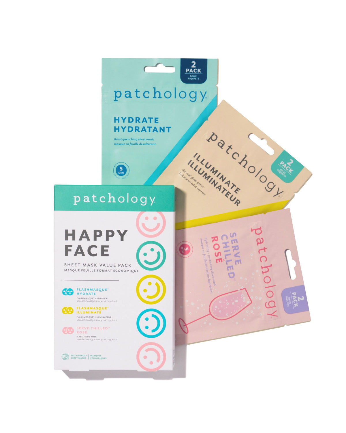 Patchology Happy Face Sheet Mask Trial Kit